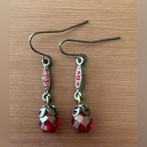 Black and red dangle earrings